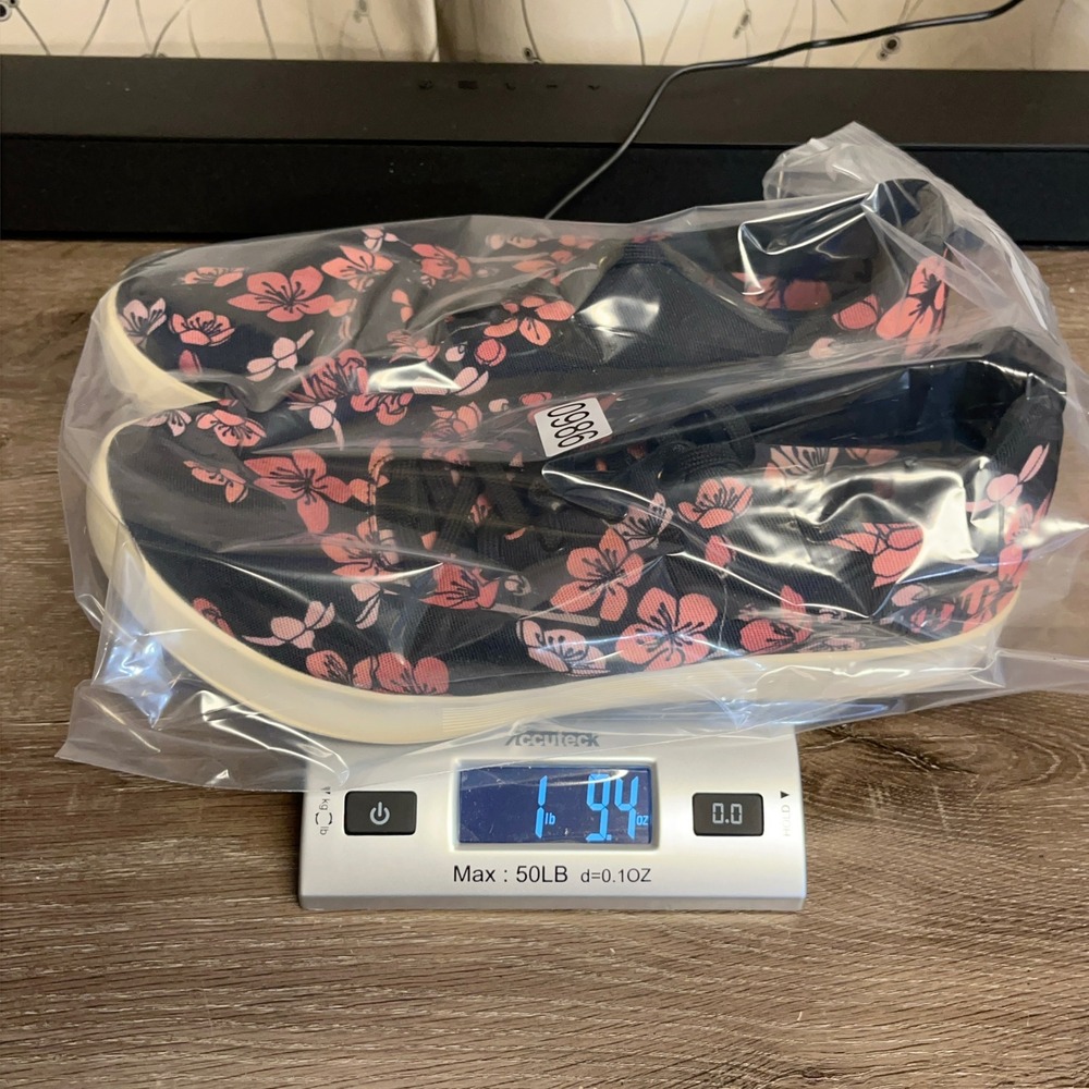 NOBULL Training Shoes W 12.5/M 11 Black Pink Cherry Blossom Floral Canvas Gym - Picture 3 of 12